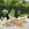Image de vidaXL Chaises de jardin pliantes lot de 4 beige bois d'acacia massif