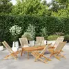 Image de vidaXL Chaises de jardin pliantes lot de 6 beige bois d'acacia massif