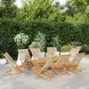 Image de vidaXL Chaises de jardin pliantes lot de 8 beige bois d'acacia massif