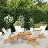Image de vidaXL Chaises de jardin pliantes lot de 4 tissu et bois massif