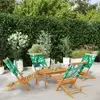 Image de vidaXL Chaises de jardin pliantes lot de 4 vert tissu et bois massif