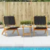 Image de vidaXL Ensemble de 2 chaises pliantes avec table en bois massif noir