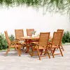 Image de vidaXL Fauteuils pliants inclinables, lot de 6, 56 x 72 x 107 cm, en bois d'acacia massif