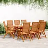 Image de vidaXL Fauteuils pliants inclinables, lot de 8, 56 x 72 x 107 cm, en bois d'acacia massif