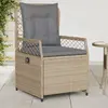 Image de vidaXL Chaises inclinables de jardin lot de 2 beige résine tressée