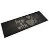 Image de vidaXL Tapis de cuisine lavable imprimé tasse noir 60x180 cm velours