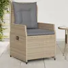 Image de vidaXL Chaises inclinables de jardin lot de 2 beige résine tressée