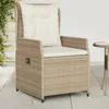 Image de vidaXL Chaises inclinables de jardin lot de 2 beige résine tressée