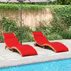 Image de vidaXL Chaises longues avec coussins lot de 2 rouge bois massif acacia