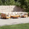 Image de vidaXL Salon de jardin avec coussins 8 pcs bois massif d'acacia