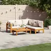 Image de vidaXL Salon de jardin avec coussins 4 pcs bois d'acacia massif