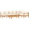 Image de vidaXL Salon de jardin avec coussins 5 pcs Bois d'acacia solide