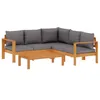 Image de vidaXL Salon de jardin avec coussins 4 pcs bois d'acacia massif