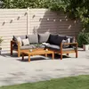 Image de vidaXL Salon de jardin avec coussins 4 pcs bois d'acacia massif