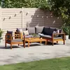 Image de vidaXL Salon de jardin avec coussins 5 pcs Bois d'acacia solide