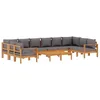 Image de vidaXL Salon de jardin avec coussins 8 pcs bois massif d'acacia