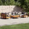 Image de vidaXL Salon de jardin avec coussins 8 pcs bois massif d'acacia