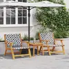 Image de vidaXL Chaises de jardin avec table 3 pcs Noir et Blanc