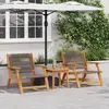 Image de vidaXL Chaises de jardin avec table 3 pcs Gris Bois d'Acacia Massif