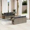 Image de vidaXL Salon de jardin avec coussins 7 pcs gris résine tressée