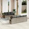 Image de vidaXL Salon de jardin 8 pcs avec coussins gris résine tressée