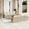 Image de vidaXL Salon de jardin avec coussins 9 pcs beige résine tressée