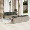 Image de vidaXL Salon de jardin 9 pcs avec coussins gris clair résine tressée