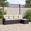 Image de vidaXL Salon de jardin 5 pcs avec coussins noir résine tressée