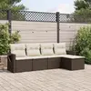 Image de vidaXL Salon de jardin avec coussins 5 pcs marron résine tressée