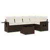Image de vidaXL Salon de jardin avec coussins 6 pcs marron résine tressée