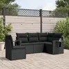 Image de vidaXL Salon de jardin 5 pcs avec coussins noir résine tressée