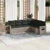 Image de vidaXL Salon de jardin 6 pcs avec coussins gris clair résine tressée