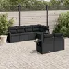 Image de vidaXL Salon de jardin 7 pcs avec coussins noir résine tressée
