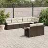 Image de vidaXL Salon de jardin 8 pcs avec coussins marron résine tressée