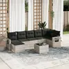 Image de vidaXL Salon de jardin 8 pcs avec coussins gris clair résine tressée