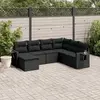 Image de vidaXL Salon de jardin 7 pcs avec coussins noir résine tressée