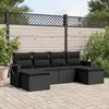 Image de vidaXL Salon de jardin 6 pcs avec coussins noir résine tressée