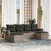 Image de vidaXL Salon de jardin 6 pcs avec coussins gris clair résine tressée