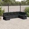 Image de vidaXL Salon de jardin 8 pcs avec coussins noir résine tressée