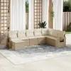 Image de vidaXL Salon de jardin avec coussins 8 pcs beige résine tressée