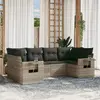 Image de vidaXL Salon de jardin 6 pcs avec coussins gris clair résine tressée