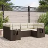 Image de vidaXL Salon de jardin avec coussins 6 pcs marron résine tressée