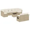 Image de vidaXL Salon de jardin avec coussins 9 pcs beige résine tressée