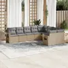 Image de vidaXL Salon de jardin avec coussins 9 pcs beige résine tressée