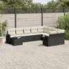Image de vidaXL Salon de jardin 10 pcs avec coussins noir résine tressée