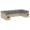 Image de vidaXL Salon de jardin avec coussins 10 pcs beige résine tressée