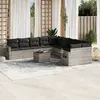 Image de vidaXL Salon de jardin 11 pcs avec coussins gris clair résine tressée