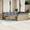 Image de vidaXL Salon de jardin 11 pcs avec coussins beige résine tressée