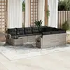 Image de vidaXL Salon de jardin 11 pcs avec coussins gris clair résine tressée