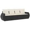 Image de vidaXL Salon de jardin 4 pcs avec coussins noir résine tressée